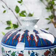 景德镇陶器瓷器窑官窑裂纹裂官纹，仿古五彩花瓶，摆件饰插花家居客厅