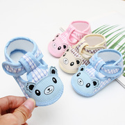男宝宝凉鞋夏季6-12个月女宝宝，鞋子婴儿软底，包头纯棉布鞋学步鞋秋