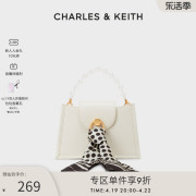 CHARLES&KEITH春夏女包CK2-80701226丝巾饰珍珠手提单肩斜挎包女