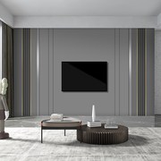 电视机背景墙壁纸格栅线条2023客厅壁布轻奢影视墙布装饰壁画