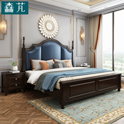 美式实木床1.8米轻奢双人床，主卧1.5m欧式公主床，白色简约储物婚床