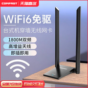 COMFAST 965AX免驱动无线网卡台式机wifi接收器千兆双频笔记本电脑usb大功率穿墙双天线wifi6网络信号发射器
