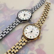 时尚复古十二生辰石手表(石手表，)女款防水法式风手链表，白领女朋友礼物宝石