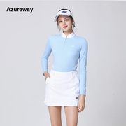 AW高尔夫女装时尚韩式长袖t恤网球裙套装百褶裙运动服装秋季