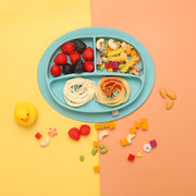 硅胶餐盘儿童食品级婴儿辅食餐盘宝宝训练分格餐具吸盘硅胶餐碗