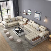 大小户型布艺沙发组合现代客厅，转角家用沙发防水科技，布沙发(布沙发)