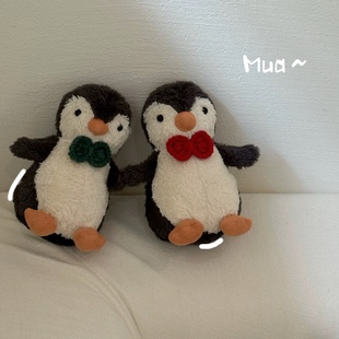 可爱领结小企鹅毛绒玩具柔软企鹅，公仔安抚陪睡娃娃，婚礼伴手礼玩偶