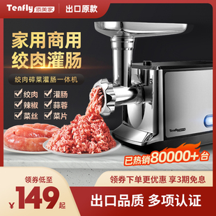 Tenfly添美家用商用电动绞肉机灌香肠小型不锈钢多功能自动馅腊肠