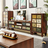 美式乡村电视柜实木家具套装欧y式客厅小户型手绘艺术地柜茶几组