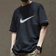 男士短袖耐克男装2024夏宽松透气Nike运动跑步休闲T恤DM4816