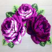 地毯小3朵玫瑰花，地毯时尚室内地毯花卉客厅地毯