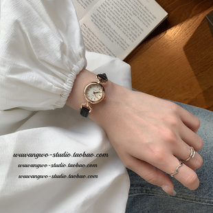 小众设计文艺复古轻奢手表女学生韩版简约气质时尚细带小巧石英表