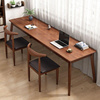 一体桌子双人组合简易长条，办公桌家用卧室，靠墙窄桌椅书桌学习桌子