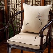 红木沙发坐垫靠垫一体中式椅子，刺绣实木家具，太师椅圈椅垫舒适防滑