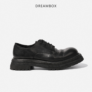 dreambox高端男士松糕鞋，2023厚底增高大头工装，鞋手工马皮潮鞋