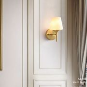 现代美式壁灯卧室床头灯客厅，电视背景墙轻奢复古楼梯墙灯纯铜灯具