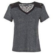 Casual Attitude女装时尚T恤V领短袖镂空修身夏季灰色