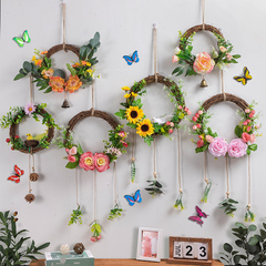 墙上挂件创意花环墙壁挂花装饰品幼儿园挂墙植物花艺壁挂墙面挂饰