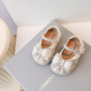 一周岁宝宝单鞋水钻公主，鞋女童配礼服，春秋婴幼儿软底小童皮鞋童鞋