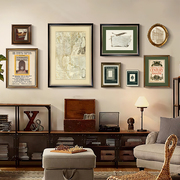 美式装饰画客厅沙发背景墙挂画法式复古壁画小众组合墙画文艺欧式