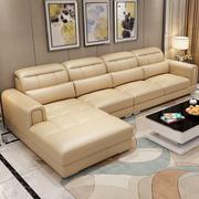 真皮沙发组合头层牛皮简约现代客厅，家具整装直排转角小户型皮沙发