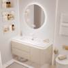 浴室柜一体盆陶瓷实木可丽耐智能镜，80cm卫生间洗脸洗手台盆柜组合