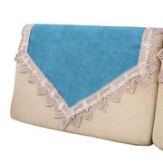 沙发靠背巾蕾丝雪尼尔盖，布盖巾扶手巾，多用方巾孔雀蓝纯色简约