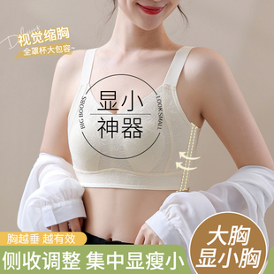 女士内衣女薄款大胸显小胸调整型夏季聚拢收副乳矫正防下垂文胸罩