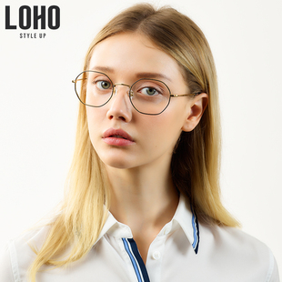 LOHO防辐射抗蓝光疲劳眼镜女款无度数平光眼镜男抗疲劳可配近视镜