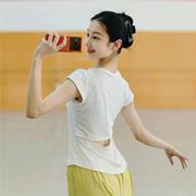 现代舞夏季成人舞蹈服短袖上衣练功修身中国古典民族跳舞服女瑜伽