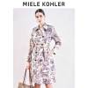 Miele Kohler通勤复古动物丛林印花设计感风衣女单排扣中长款外套