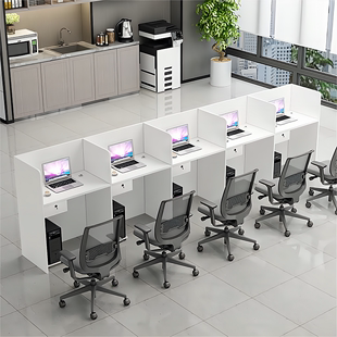 职员电销办公桌组合单人，办公室桌椅简约工位桌员工，屏风卡座定制桌
