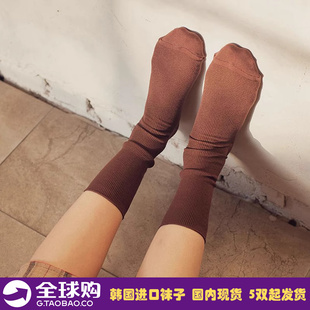 花姐在韩国东大门丝袜纯色百搭简约经典香香袜堆堆袜女高弹