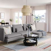 IKEA宜家布艺四人沙发可拆洗客厅北欧简约休闲家居小户型转角沙发