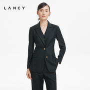LANCY/朗姿2022秋季羊毛西装外套商端通勤西装女装法式设计感
