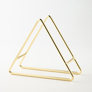 米立风物创意杂志骨碟收纳架家用厨房餐桌金色铁艺三角形置物架