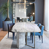 北欧大理石餐桌设计师长方形6人家用现代简约轻奢岩板餐桌椅组合
