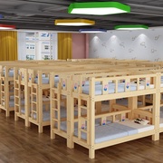 儿童双层实木床幼儿园带护栏专用午休床小学生托管班宿舍高低床铺