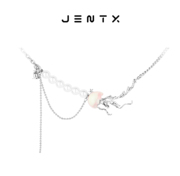 JENTX纠缠 悬溺系列荧光彩色项链街头甜酷气质高级感锁骨链 礼物