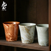 九土日式手工咖啡杯绞纹创意陶瓷杯子，牛奶杯茶杯简约家用情侣对杯