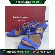 香港直邮salvatoreferragamo女士，蓝色坡跟凉鞋0567525