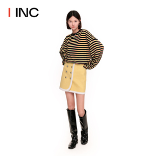 georgekeburia设计师品牌iinc23ss双排扣格纹短裙女