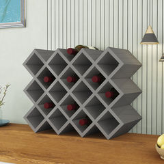 红酒格子架菱形葡萄酒柜格子壁挂插拼酒叉方格欧式展示置物架5个