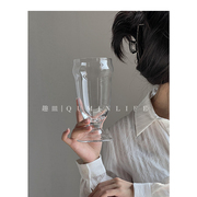 qumin杳霭流玉悠悠花香创意小众，酒杯玻璃酒杯红酒杯葡萄酒杯
