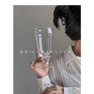 qumin杳霭流玉悠悠花香创意，小众酒杯玻璃酒杯红酒杯葡萄酒杯