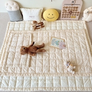 favoria韩ins纯棉绗缝，方格床单床褥新生，婴儿童宝宝吸汗床垫幼儿园