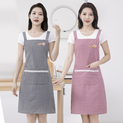 韩版家用围裙女小清新厨房，做饭透气冬背带，时尚围腰棉布罩衣工作服