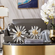 售楼处样板房客厅茶几铜水晶花，摆件样板间现代轻奢风格家居装饰品