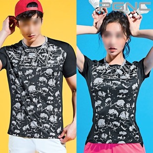 韩国pgnc佩吉酷羽毛球，服折扣拼色骷髅，速干透气短袖t恤