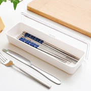 日式筷子收纳盒盒防尘带盖筷子，勺子餐具沥水盒子，家用长方形筷子笼